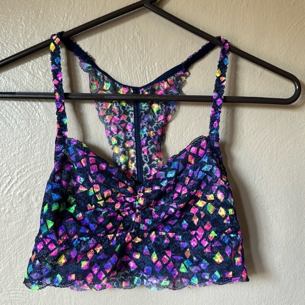 VS Pink Multicolor Bralette Size Small